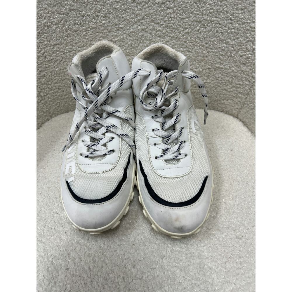 Chanel High Top White Sneakers - Size 38